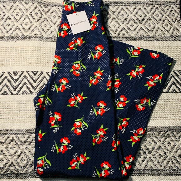 JILL Jill Stuart XS Blue Louise Midnight Floral Wide Leg  high waisted  Pants - Picture 6 of 12